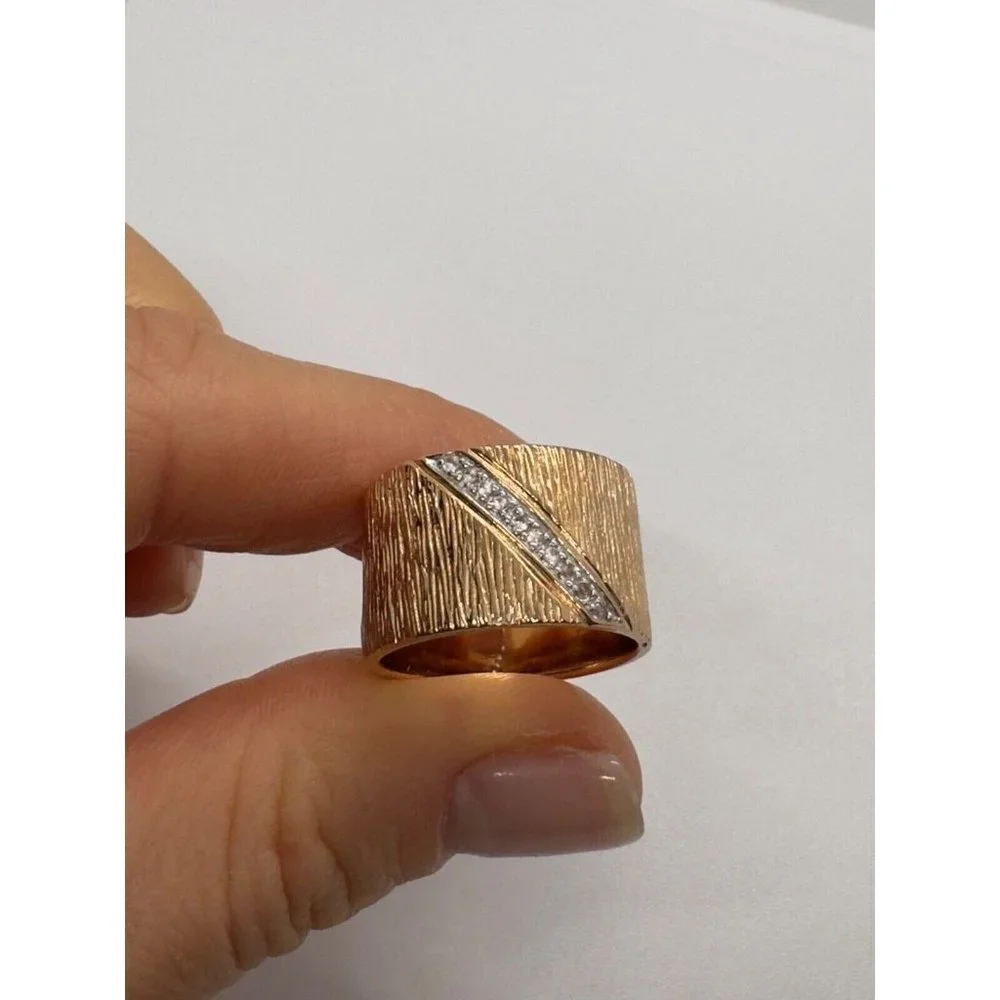925 STERLING SILVER GOLD PLATED  CZ RING SIZE 7